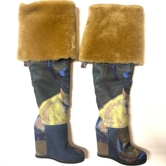 UGG X Claire Tabouret Otk Over The Knee Print Women’s Boots Size 8 - Picture 2 of 10